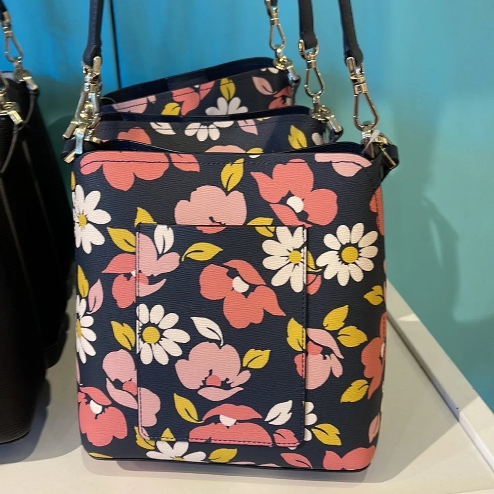 Kate Spade Darcy Small Bucket Bag Road Trip Floral Blue Multi - Picture 6 of 16
